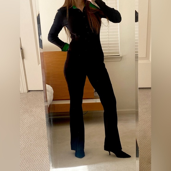 Bottega Veneta Black Ribbed Silk Blend Jumpsuit SZ XS - Picture 9 of 9